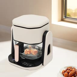 Heteluchtfriteuse - Olievrije Frituur - Gezond Koken - Glazen Kom Touchscreen - 45 Liter - Wit — thumbnail 4