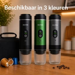 Draagbare Koffiemachine - 20 Bar - Espressomaker voor Onderweg - Inclusief Beschermhoes - 150 ml - 7500 mAh Oplaadbaar - Draagbaar koffiezetapparaat - Cups & Gemalen Koffie - Camping & Reizen - Espresso & Lungo - Seltrix - Groen — thumbnail 2