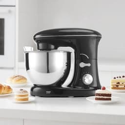 Keukenmixer – Mengmachine – Bakmixer – Deegkneder – Standmixer – 1400W Krachtige Motor – 4,5 Liter RVS Mengkom – Zwart — thumbnail 4