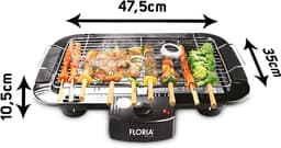 Elektrische BBQ Grill – 2000W – Tafelbarbecue – Afneembaar Grillrooster – Regelbare Temperatuur – Zwart — thumbnail 2