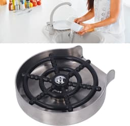 Glazen Spoelmachine - Bekerwasser Kraan - Snel Glazen Reinigen - Hogedruk Vijfgatsmondstuk - 80cm Slanglengte - Zilver — thumbnail 5
