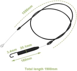 Dailygoods- Bowden-kabel 1 st - Compatibel met Jonsered LT 2320 CMA2 - Husqvarna TC142/TC 142 T - OE-nummers 583591701/532 44 76-66 - Eenvoudige installatie - Verbeterde prestaties - Maaiertrekker — thumbnail 4