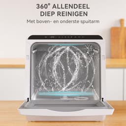 Mini Vaatwasser 5 Couverts - Tafelvaatwasser Zonder Wateraansluiting met 5 L Watertank - Compacte Vaatwasser met 6 Programma’s, 360° Sproeiarmen en Hetelucht Droging — thumbnail 3