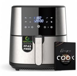 Heteluchtfriteuse - Airfryer - Gezond Koken - Keramische Coating - 6 Liter - Zilver — thumbnail 1