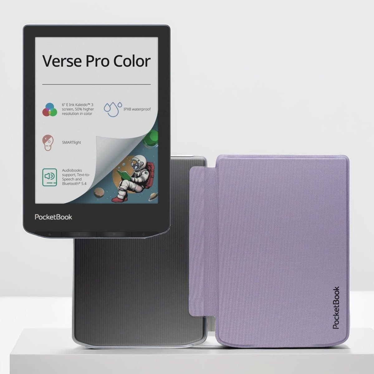 PocketBook Verse Pro Color - Stormy Sea + Transparant Paars PocketBook hoesje — afbeelding 1