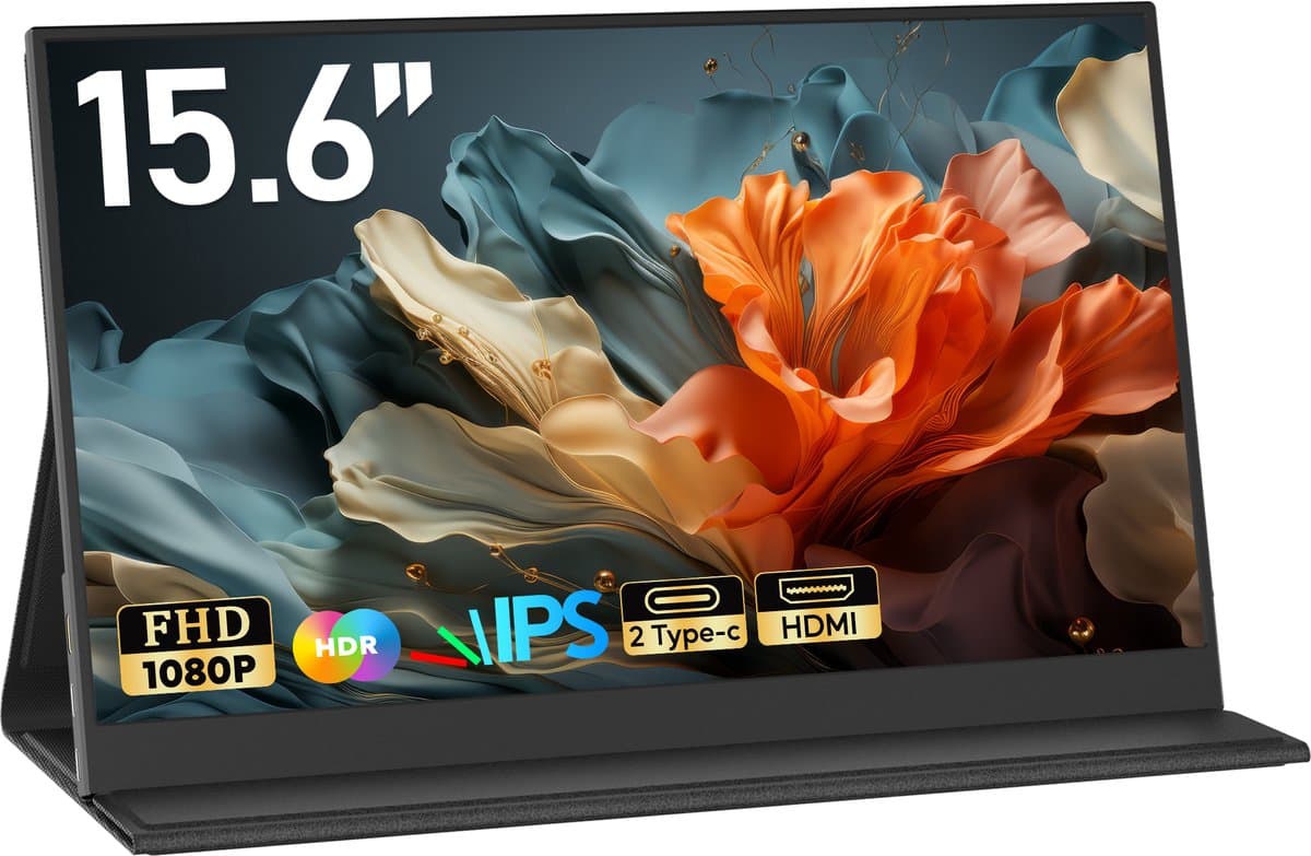 Jensaro Draagbare Monitor 15.6 Inch - Full HD 2e Scherm - Laptop Schermuitbreiding - USB-C HDMI Display - IPS Gaming Monitor — afbeelding 1