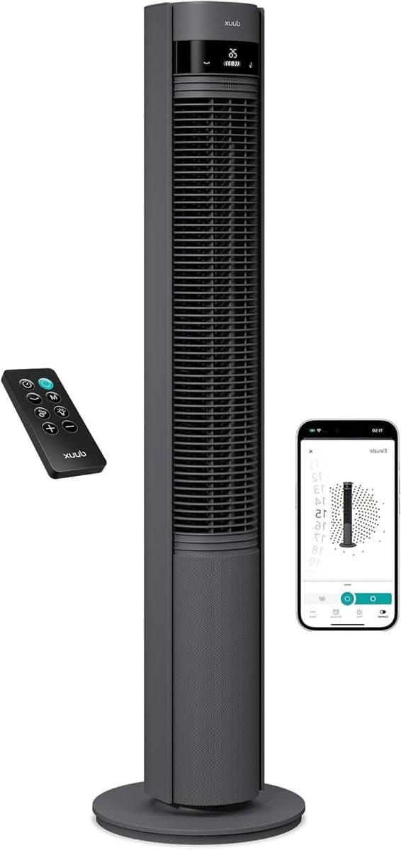 Torenventilator - Stille Ventilator - Ruimte Koelen - 26 Snelheden - 80° Oscillatie - Grijs — afbeelding 1