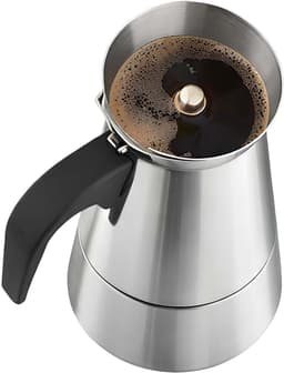 Cheffinger, Italiaans Koffiezetapparaat van RVS 9 Kopjes Inductie Compatibel voor Moka Koffie, Zilver — thumbnail 3