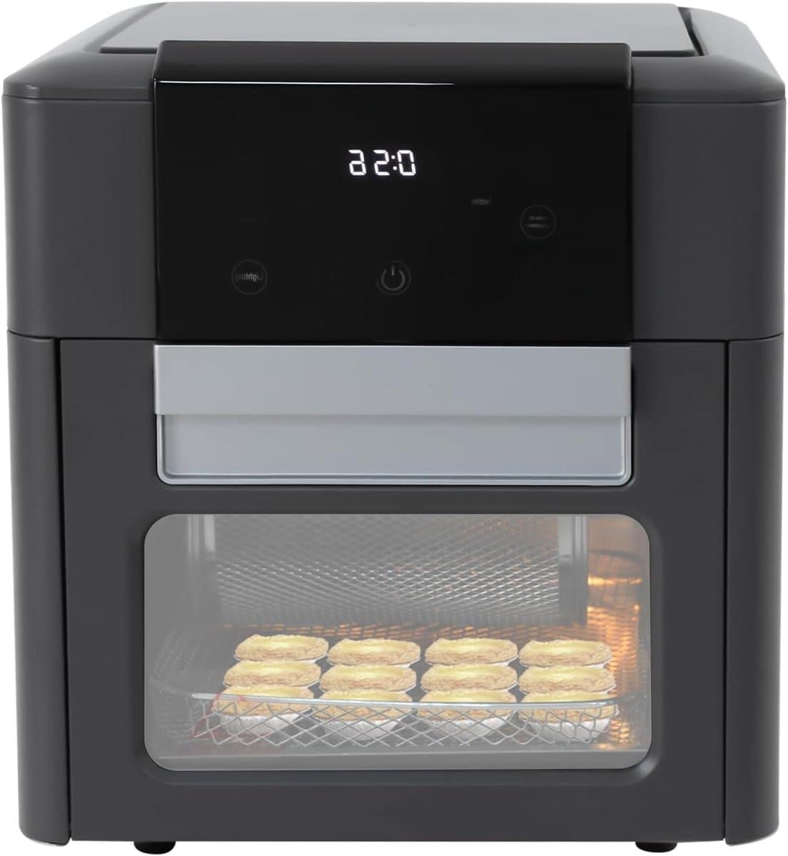 Elektrische heteluchtoven - Mini oven - Gezond koken - Intelligent led-touchscreen - 12 liter capaciteit - Grijs — afbeelding 1