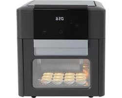 Elektrische heteluchtoven - Mini oven - Gezond koken - Intelligent led-touchscreen - 12 liter capaciteit - Grijs