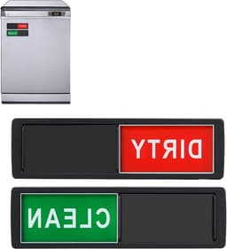 Vaatwasser Magneet - Schoon Vuil Indicator - Keuken Organisatie - Dubbelzijdig Display - 17.8 cm Lengte - Zwart — thumbnail 1