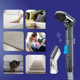 Stofzuiger met wasfunctie – compact apparaat voor het reinigen van bekleding en tapijten met een zuigkracht van 12 kPa | 2-in-1-kierenzuigmond + combizuigmond, 4 m snoer & zelfreinigend | ideaal voor tapijten, bekleding en autostoelen — thumbnail 3