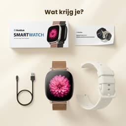 Avalue Smartwatch Dames & Heren - 1,8" AMOLED - Bluetooth Bellen - Hartslag & Bloedzuurstof - Slaaptracker - - Meerdere Sportmodi - Geschikt voor Android en iOS - Rose Gold en Wit — thumbnail 7