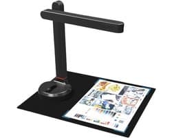 Boekenscanner Documentcamera - Boekscanner Autofocus - Documenten Scannen - Slimme LED-tafellamp - Max A4 - Zwart