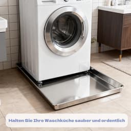 Wasmachine Afvoerpan - Lekbak Wasmachine - Waterschade Voorkomen - Roestvrij Staal - 08 mm dik - Zilver — thumbnail 5
