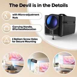 4K Smart Projector met Spraakbesturing - Native Full HD 1080P - 900 ANSI Lumen - Android 14 - Wifi 6 - Bluetooth 5.4 - Autofocus - Automatische Keystone Correctie - Korte Projectieafstand - Geschikt voor Films, Gaming en Presentaties — thumbnail 4