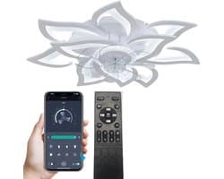 Lily & Lilac Plafondventilator - Lamp & ventilator - Dimbaar - Slimme plafondventilator met verlichting - Bloem design - 6 standen