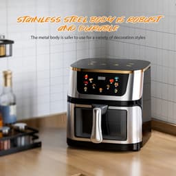 AURORAS-Airfryer 12L – Heteluchtfriteuse Oven met Kijkvenster – LED Touchscreen – Grote Capaciteit met Accessoires — thumbnail 3