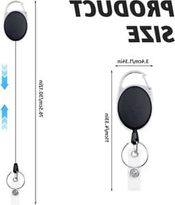 Retractable ID Kaarthouder met Carabiner Sleutelhanger - 10 Stuks voor Kantoor en Winkel, Handig en Duurzaam — thumbnail 5