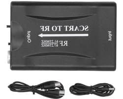 Scart naar RF adapter - Video omvormer - Oude tv aansluiten - Vergroot transmissieafstand - 90 gram - Zwart