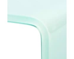 TV-kast gehard glas - Glazen standaard - Multimedia opbergen - Moderne conische design - 120x30x13 cm - Wit