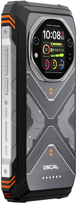 OSCAL TANK 1 Robuuste Smartphone 5G - 48GB RAM - 512GB ROM - 6,78 inch 2,4K FHD+ 120Hz - 20000mAh - 64MP + 50MP Camera, 20MP Nachtzicht - 170LM Dubbele LED-lamp - 100dB luidspreker - IP68/IP69K Outdoor Telefoon - Android 15 - NFC GPS - Oranje — thumbnail 9