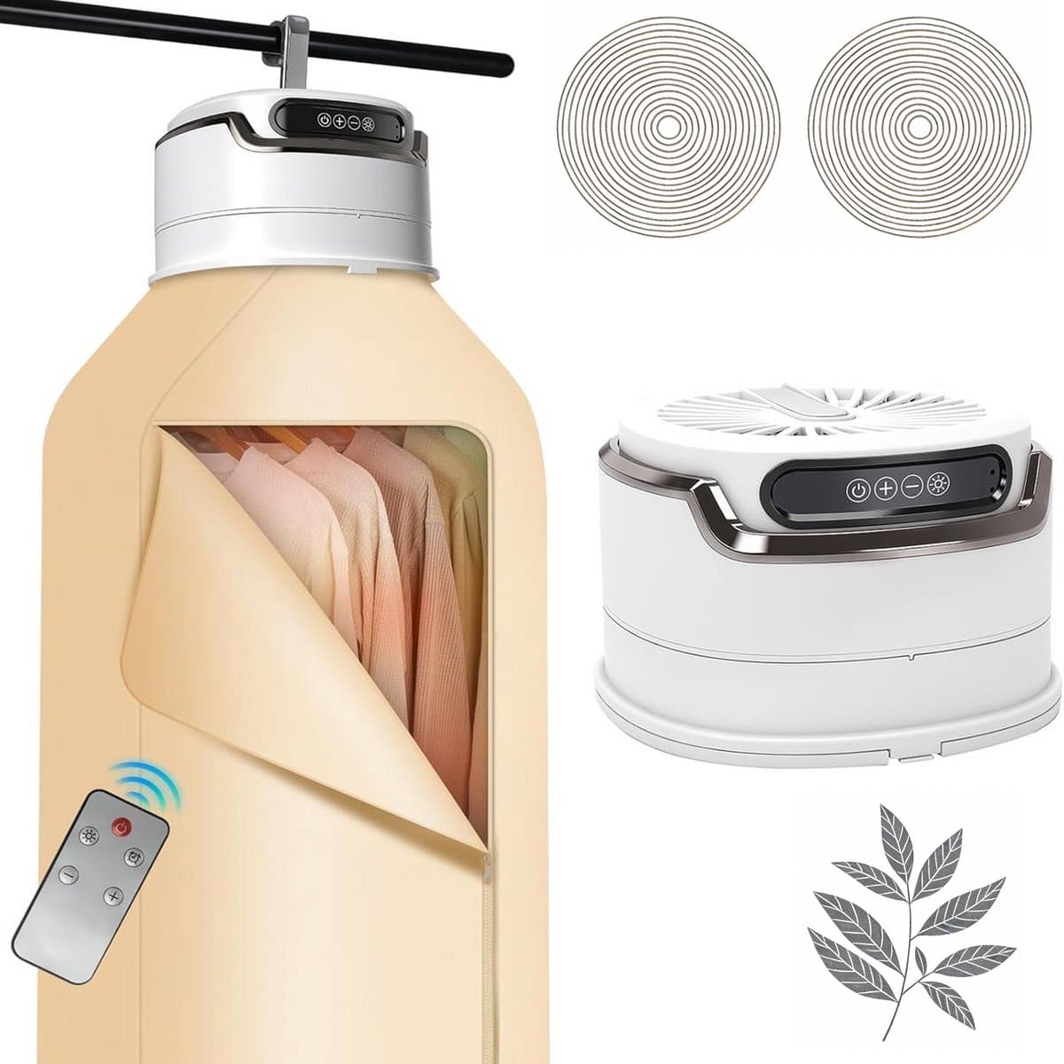 KZQ Mini Droger Elektrische Vouwbare Wasdroger Met Afstandsbediening in UV Sterilisatie Kaki 220V voor Appartement in Reis — afbeelding 1