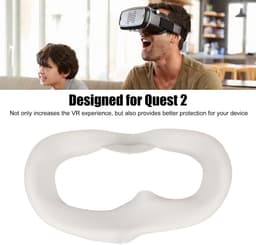 Vt products - VR-gezichtshoes voor 2 - Zweetbestendig - Siliconen Gezichtskussenmasker - Wasbaar - Oogkussentje voor VR - Geschikt voor 2 - Grijs-wit — thumbnail 4