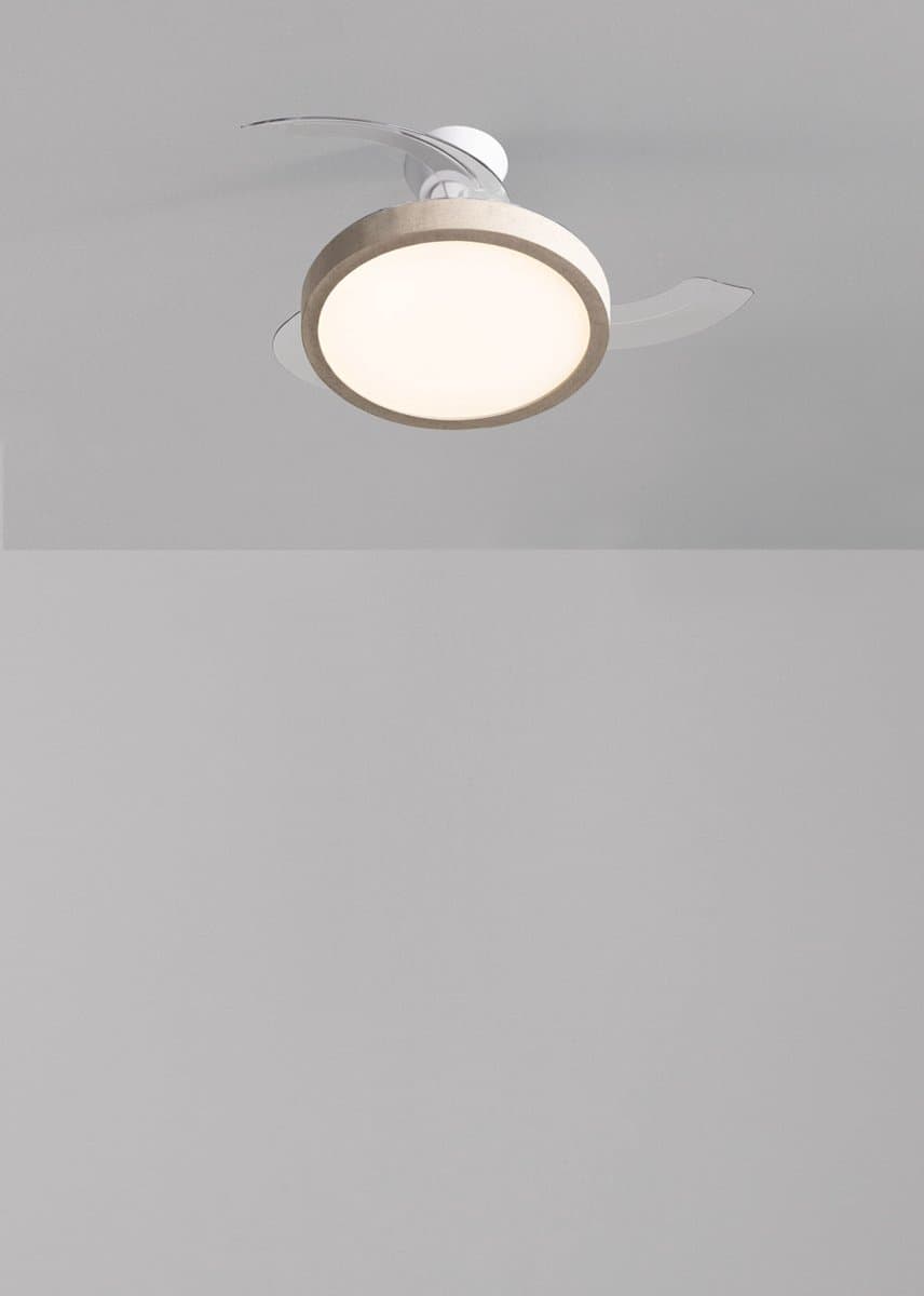 CREATE - Plafondventilator 40W stil met intrekbare bladen en LED-licht, verschillende maten - S - Met licht - Afstandsbediening - WIND CLEAR STUDIO — afbeelding 1