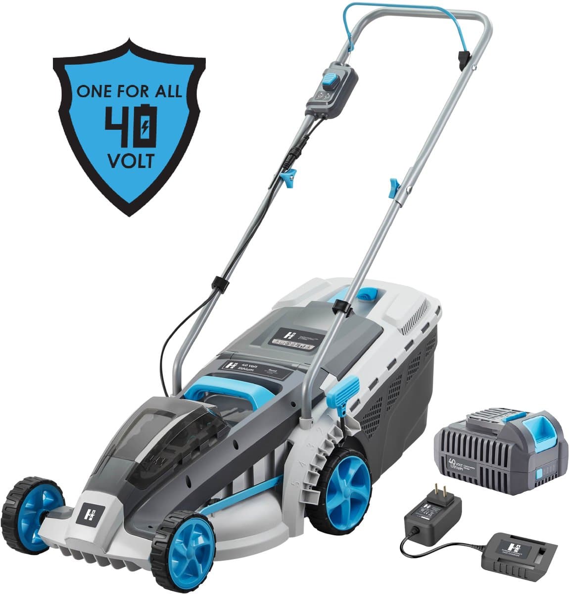 H-Ster accu grasmaaier Ruud 40V - snijbreedte 370mm - snijhoogte 25-75mm - met 40V 4Ah accu en snellader — afbeelding 1