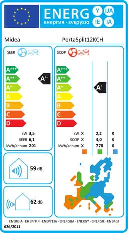 Midea PortaSplit Mobiele Split Airco - Inclusief Beugel voor Frans Balkon - 12.000 BTU - Koelen & Verwarmen - Met Wifi — thumbnail 2