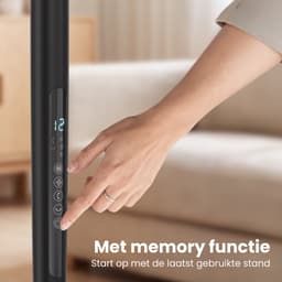 Auronic Statiefventilator - Staande Tafel en Vloerventilator - 12 Standen en Timer - Luchtkoeler - Stil - Met Afstandsbediening en Display - Fan - Zwart — thumbnail 5