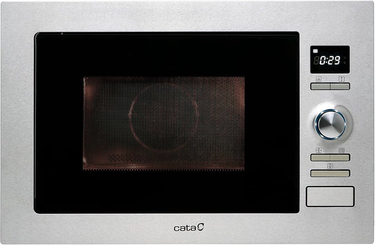 Inbouwmagnetron - Oven met grill - Snel gerechten bereiden - 8 automatische menu's - 25 liter capaciteit - Roestvrij staal — afbeelding 1