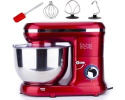 Keukenmachine - Bakrobot - Deeg Kneden - Krachtig Planeetmengsysteem - 5.5 Liter Kom - Rood