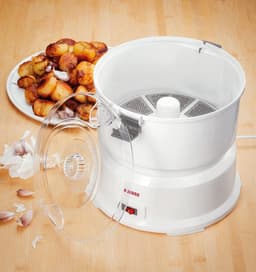 Aardappelschilmachine - Automatische schiller - Snel groenten schillen - Eén-aanraak bediening - 28 x 28 x 29 cm - Wit — thumbnail 3