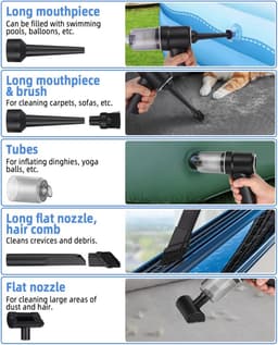 Multifunctionele Kruimeldief - Auto Stofzuiger - Auto en Huis - Verschillende Opzetstukken - 19.8 cm - Zwart — thumbnail 4