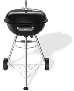 Weber Compact Kettle - Ø 47 cm Grillrooster - Houtskoolbarbecue - Zwart - Asopvangschaal - 2 Duurzame, weerbestendige wielen - Handige dekselhaak - Kras- en roestbestendig — thumbnail 1