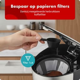 Swiss Haus® CM2212 Koffiezetapparaat – Filterkoffie - 1.25L Glazen Kan – 750W – Anti-Drup – Herbruikbaar Filter – Warmhoudfunctie – 10 Koppen - Zwart/RVS — thumbnail 2