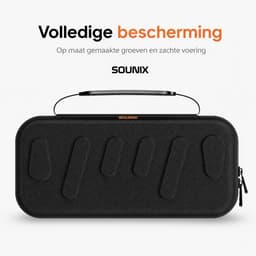 Sounix Case Geschikt voor Nintendo Switch 2 - Met opbergvak voor 24 games - Extra hoog Hoesje - Waterdicht en schokbestendig - Zwart — thumbnail 12