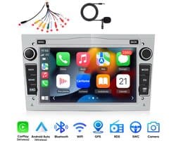 Junsun Plug & Play Android 15 Autoradio Geschikt Voor Opel Astra H Corsa C D Vectra C Zafira, Draadloze CarPlay & Andriod Auto, GPS Navigatiesystem, Bluetooth, 7 inch HD Touchscreen, Subwooferkabel, 2GB+64GB, WIFI, DSP, USB, Quad-core processor