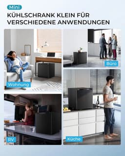 MakkelijkMooi Zwarte Bar Koelkast - Mini Koelkast - met Vriesgedeelte - Energiezuinig - inhoud 46 ltr - Met Omkeerbare Deur — thumbnail 4