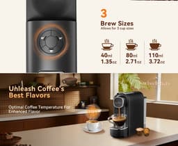 Swiss Haus® NES23 Koffiecupmachine - Geschikt voor Nespresso - 1400W – Snelle Opwarming 40 sec - 20 Bar Pomp – 600ml Watertank – Compact & Gebruiksvriendelijk – Zwart — thumbnail 5