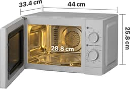 Heinner HMW-MD20MSL Solo Magnetron Vrijstaand 20 Liter - 700W met 5 Vermogensstanden - Ontdooifunctie & Timer 35 Min - Mechanische Bediening - Zilver — thumbnail 3