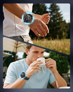 3 in 1 Metalen Hoes voor Samsung Galaxy Watch Ultra 47mm, Stalen Beschermbumper, Harde PC Achterkant en HD Gehard Glas Screen Protector, Zwart/Oranje, Duurzaam en Stijlvol — thumbnail 7