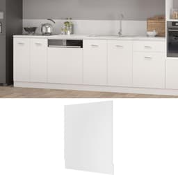Vaatwasserpaneel - Keukenfront - Keuken Integratie - Hoogwaardig Hout - 59.5 x 3 x 67 cm - Wit — thumbnail 1