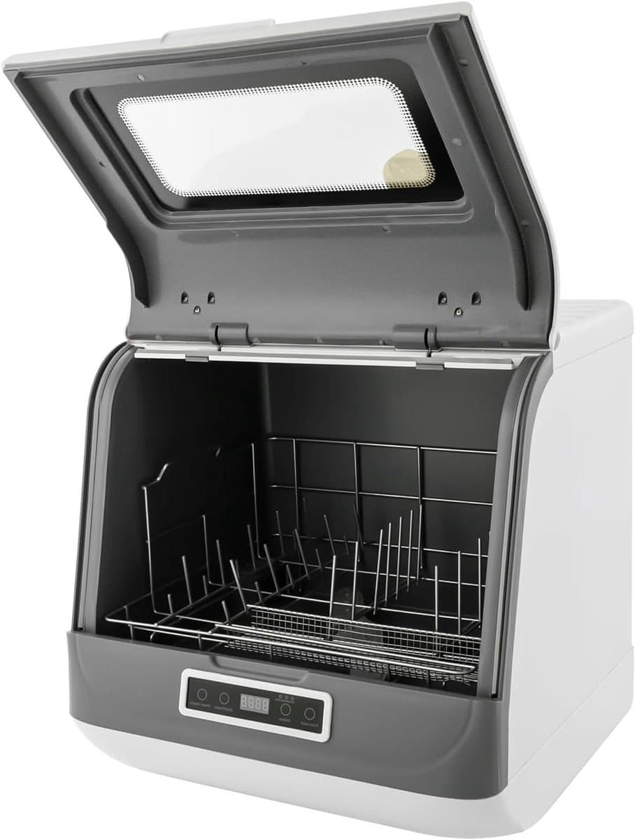 Mini vaatwasser - Compacte tafelmodel - Snel servies reinigen - Wateraansluiting optioneel - 4-6 couverts - Wit — afbeelding 1