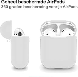 Hoesje - Geschikt voor Apple Airpods 1 - Siliconen Hoes met Clip - Silicone Case Cover - Transparant — thumbnail 5