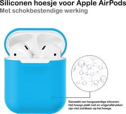 Hoesje - Geschikt voor Apple Airpods 2 - Siliconen Hoes met Clip - Silicone Case Cover - Lichtblauw — thumbnail 3
