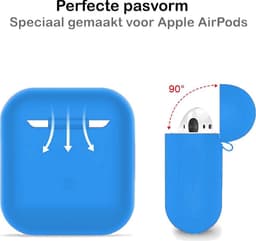 Hoesje - Geschikt voor Apple Airpods 2 - Siliconen Hoes met Clip - Silicone Case Cover - Blauw — thumbnail 4
