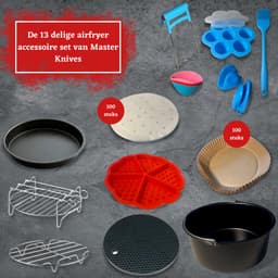 Master Knives Heteluchtfriteuse Accesoires Set - Geschikt voor alle Airfryer L 18CM -14 Delig — thumbnail 2